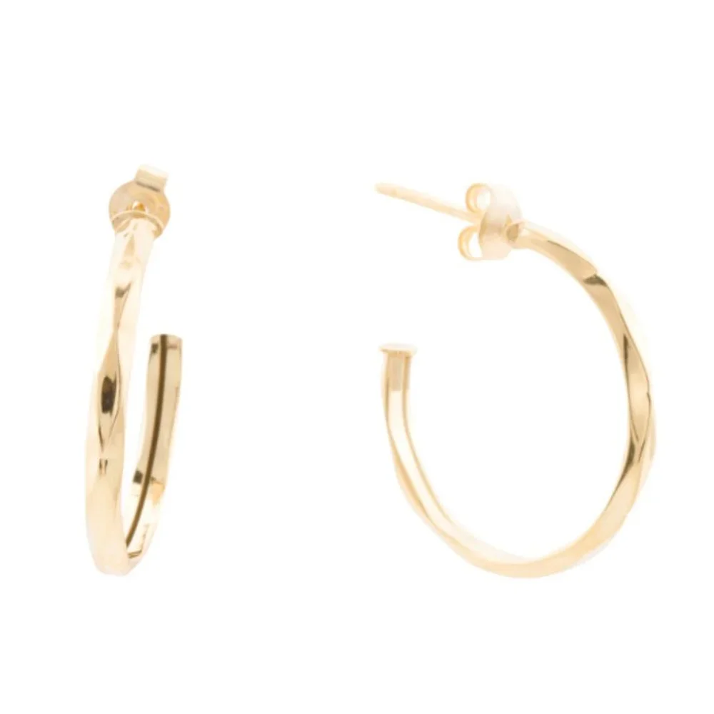 New MIA FIORE 14KKT Gold 20mm Hoop Earrings Made In Italy  NEW - Picture 5 of 11